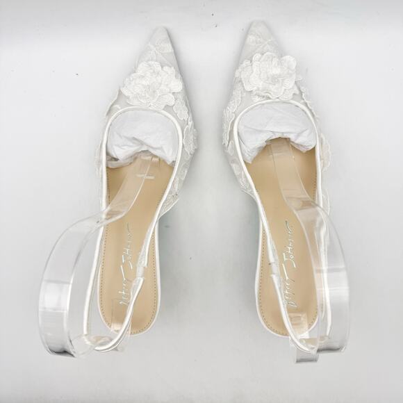 Blue by Betsey Johnson Womens Dian Slingback Heels US 8 M Ivory NIB - Picture 10 of 13